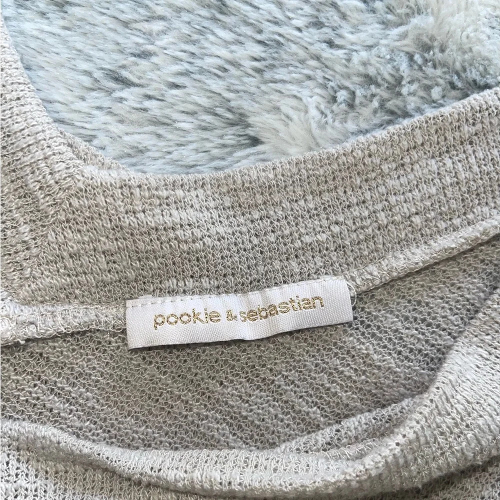 Pookie & Sebastian V-Neck Knit Sweater in Beige M - Picture 4 of 4